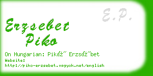 erzsebet piko business card